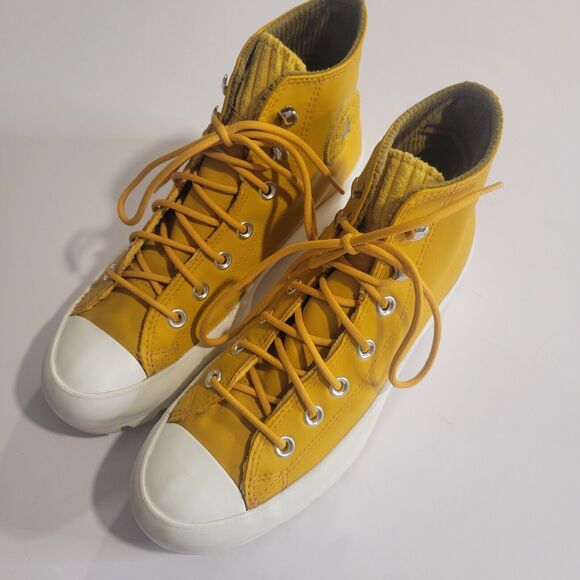 Converse Chuck Taylor All Star Lugged leather High Gold Dart sz 8. Yellow... - Picture 4 of 12